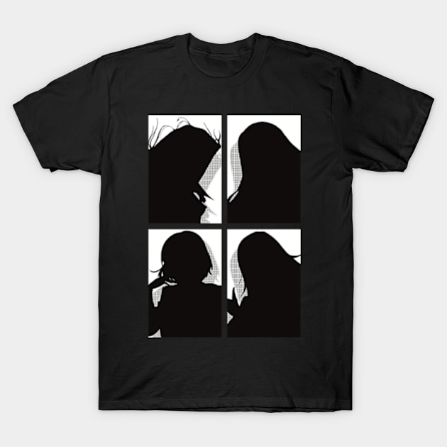 All The Main Characters In The Eminence In Shadow Anime In A Cool Black Silhouette Pop Art Design In White Background T-Shirt by Animangapoi